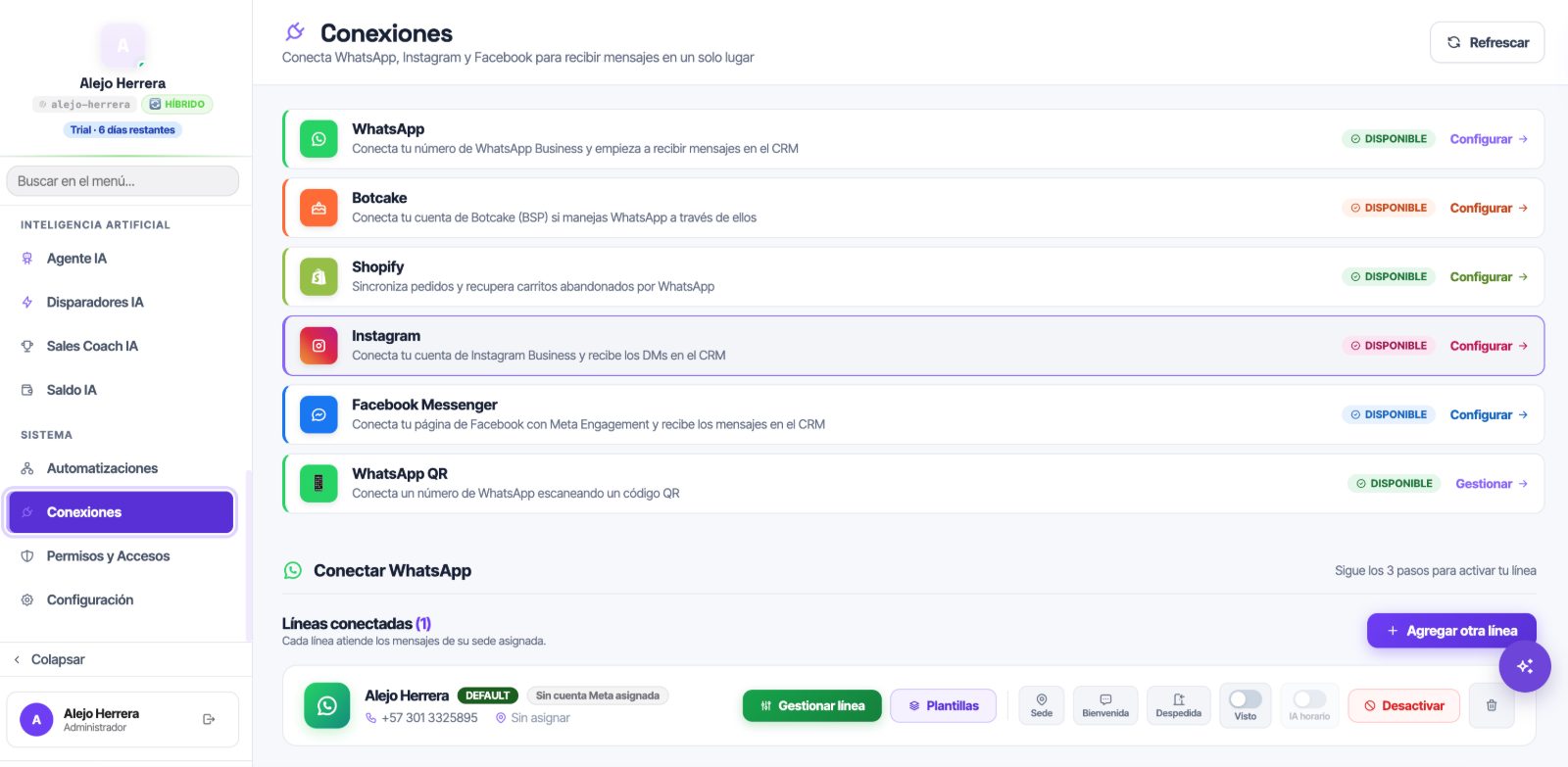 Super-CRM · conexiones e IA